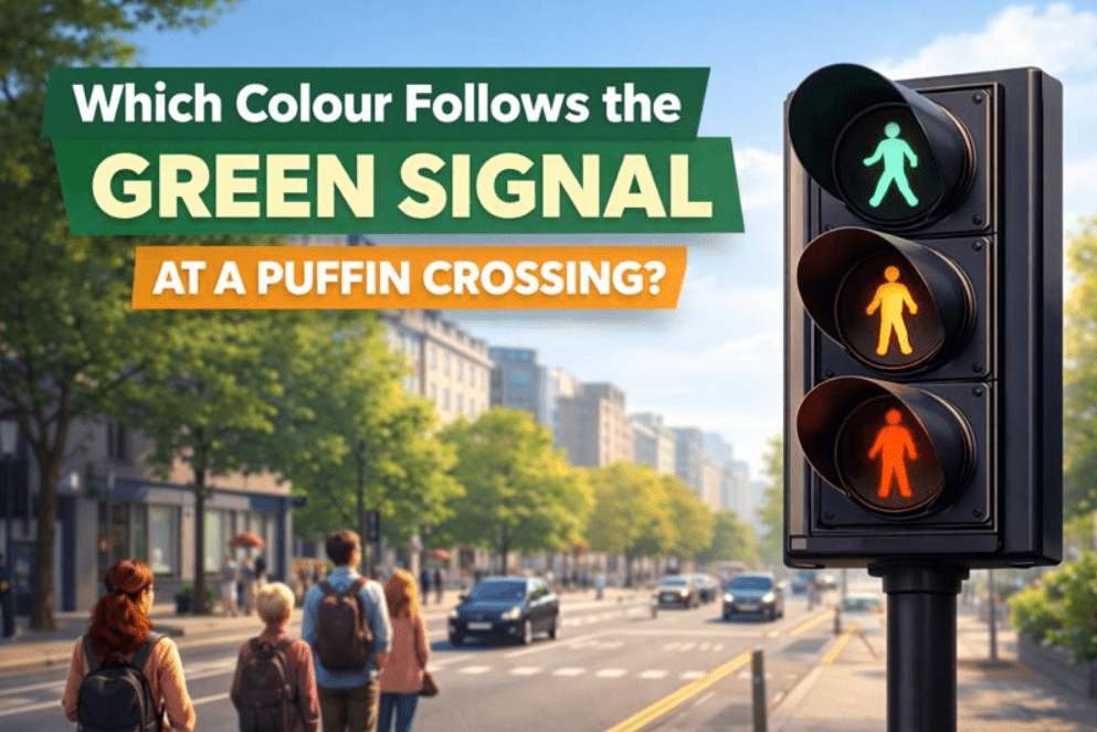 which colour follows the green signal at a puffin crossing