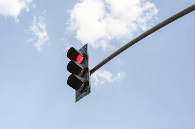 What signal shows after red at UK traffic lights