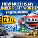 how much is my number plate worth free valuation DVLA