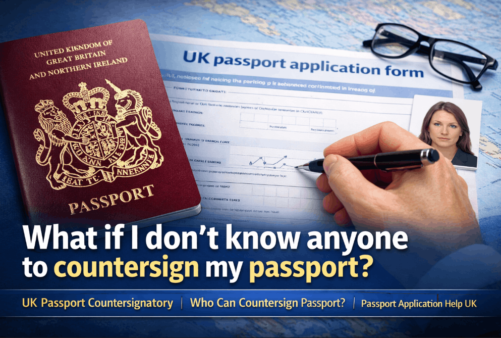 what if i don't know anyone to countersign my passport