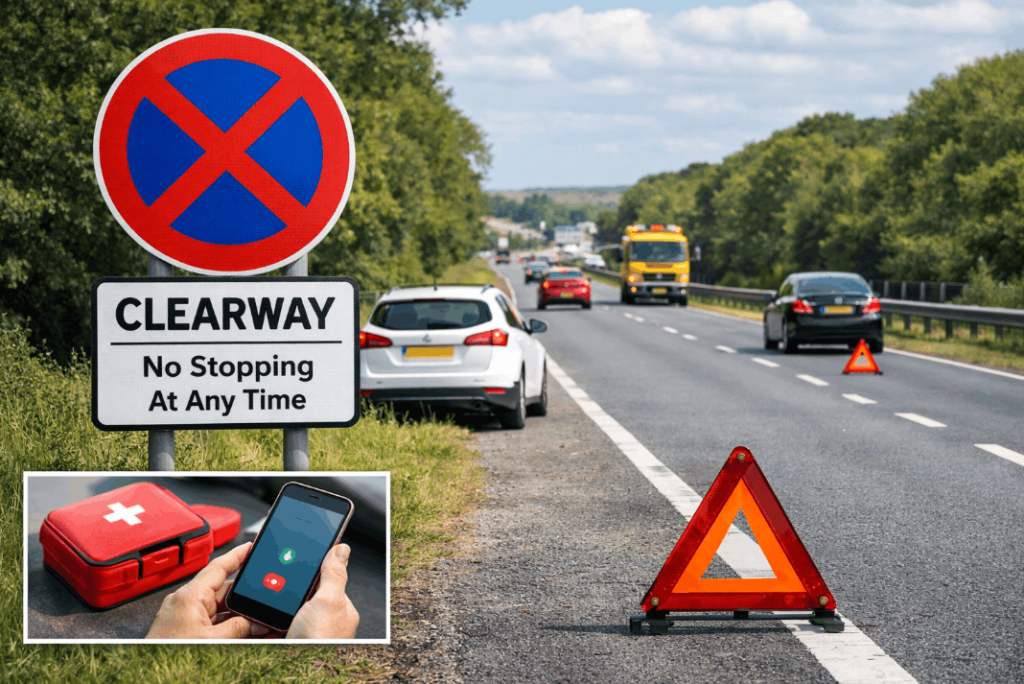 when may you stop on a clearway