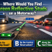 where would you find green reflective studs on a motorway