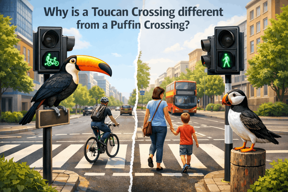 why is a toucan crossing different from a puffin crossing