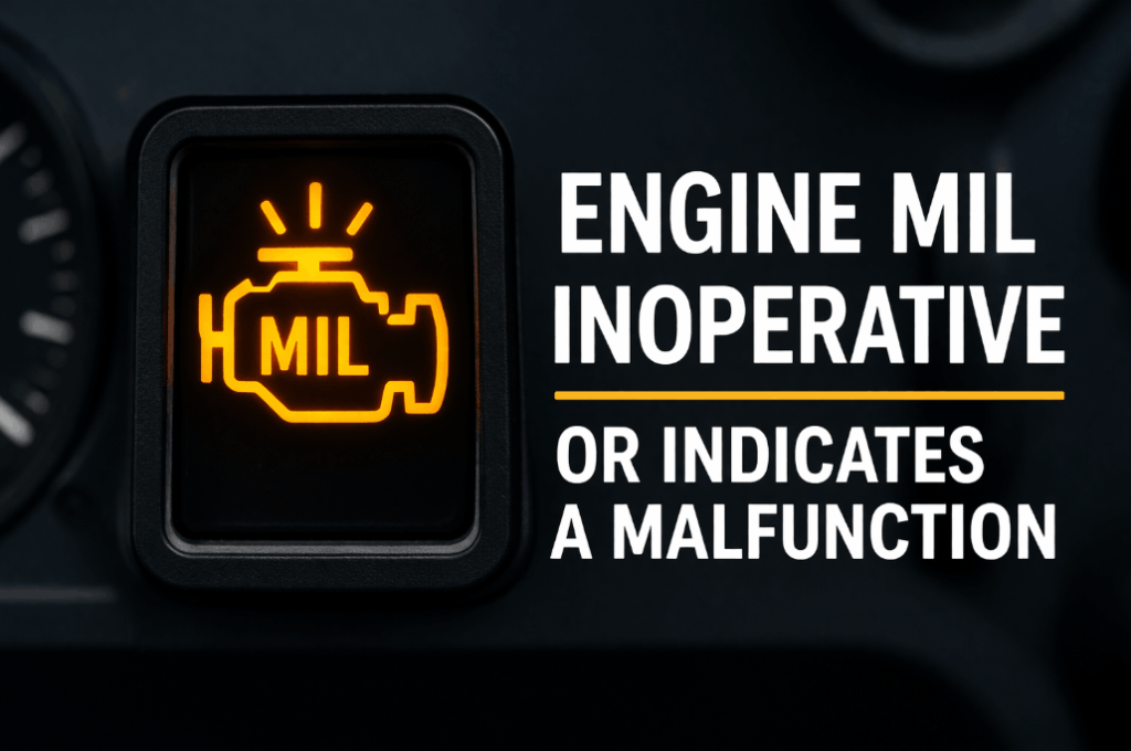 engine mil inoperative or indicates a malfunction
