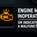 engine mil inoperative or indicates a malfunction
