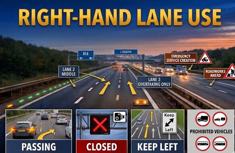 When Would You Use the Right-Hand Lane on a Three-Lane Motorway?