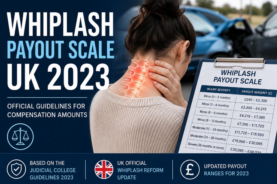 whiplash payout scale UK 2023