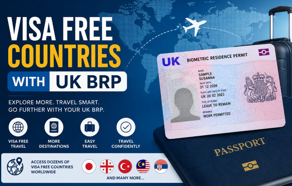 Visa Free Countries for UK BRP